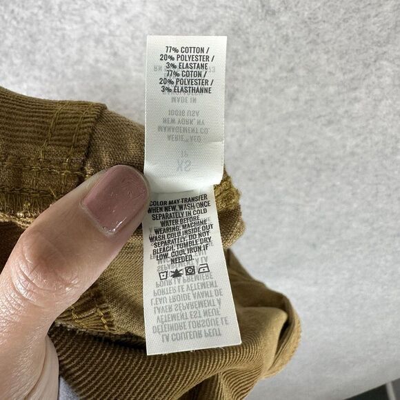 Aerie Werk &‎ Play Corduroy Overalls Plus Size XS Brown Wide Leg Frayed Hem Farm - Picture 16 of 16